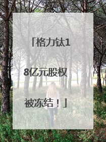 格力钛18亿元股权被冻结！