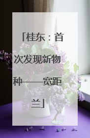 桂东：首次发现新物种——宽距兰
