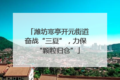 潍坊寒亭开元街道奋战“三夏”，力保“颗粒归仓”