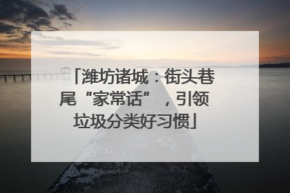 潍坊诸城：街头巷尾“家常话”，引领垃圾分类好习惯