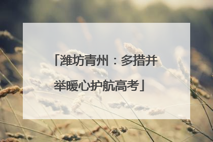 潍坊青州：多措并举暖心护航高考