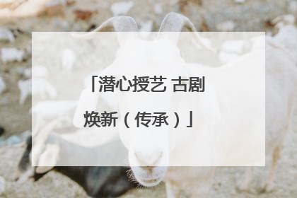 潜心授艺 古剧焕新（传承）