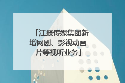 江报传媒集团新增网剧、影视动画片等视听业务