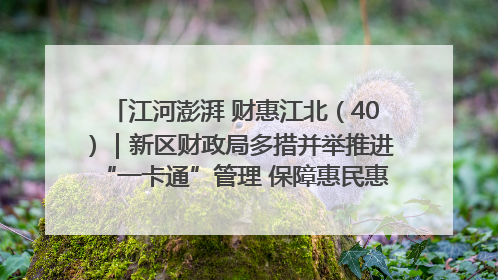 江河澎湃 财惠江北（40）｜新区财政局多措并举推进“一卡通”管理 保障惠民惠农补贴精准高效发放