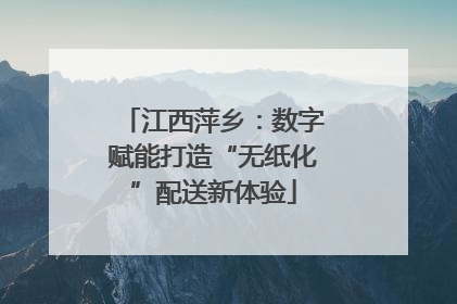 江西萍乡：数字赋能打造“无纸化”配送新体验