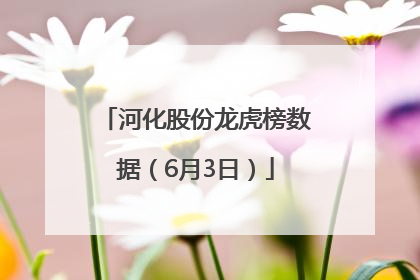河化股份龙虎榜数据（6月3日）