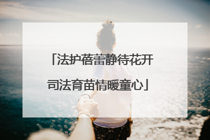 法护蓓蕾静待花开 司法育苗情暖童心