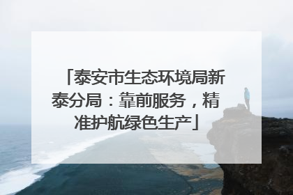 泰安市生态环境局新泰分局：靠前服务，精准护航绿色生产