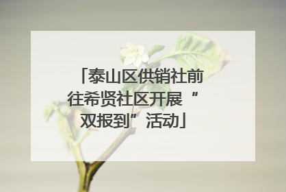 泰山区供销社前往希贤社区开展“双报到”活动