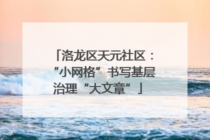 洛龙区天元社区：“小网格”书写基层治理“大文章”