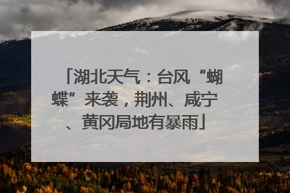 湖北天气：台风“蝴蝶”来袭，荆州、咸宁、黄冈局地有暴雨