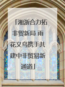 湘浙合力拓非贸新局 雨花义乌携手共建中非贸易新通道