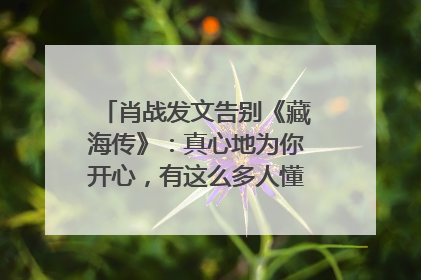 肖战发文告别《藏海传》：真心地为你开心，有这么多人懂你，导演回应“是否有第二季”