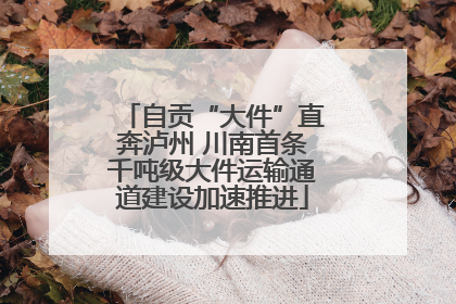 自贡“大件”直奔泸州 川南首条千吨级大件运输通道建设加速推进