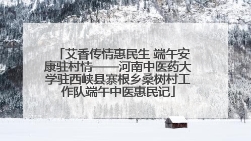 艾香传情惠民生 端午安康驻村情——河南中医药大学驻西峡县寨根乡桑树村工作队端午中医惠民记