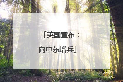英国宣布：向中东增兵