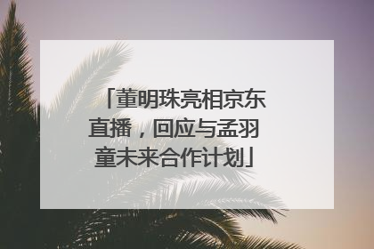 董明珠亮相京东直播，回应与孟羽童未来合作计划