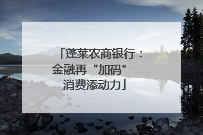 蓬莱农商银行：金融再“加码” 消费添动力