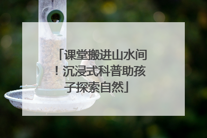 课堂搬进山水间！沉浸式科普助孩子探索自然