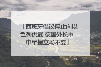 西班牙倡议停止向以色列供武 德国外长重申军援立场不变