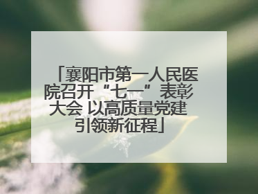 襄阳市第一人民医院召开“七一”表彰大会 以高质量党建引领新征程
