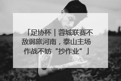 足协杯｜蓉城联赛不敌弱旅河南，泰山主场作战不妨“抄作业”