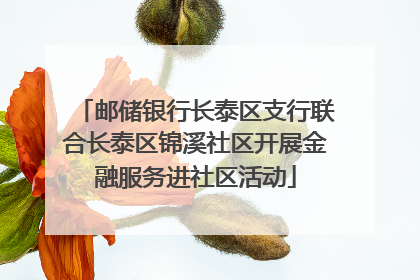 邮储银行长泰区支行联合长泰区锦溪社区开展金融服务进社区活动