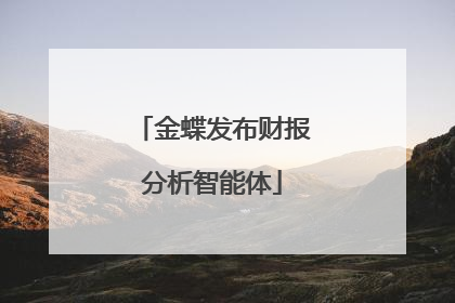 金蝶发布财报分析智能体