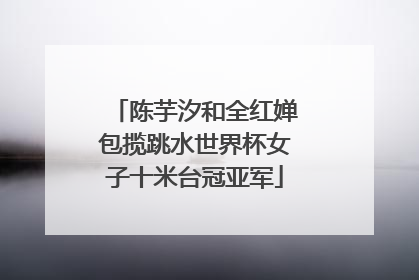 陈芋汐和全红婵包揽跳水世界杯女子十米台冠亚军