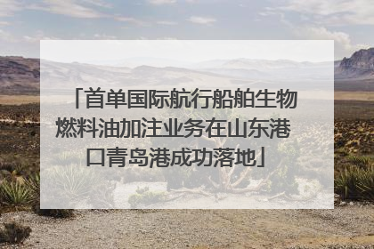 首单国际航行船舶生物燃料油加注业务在山东港口青岛港成功落地