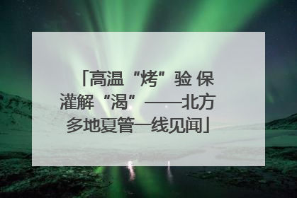 高温“烤”验 保灌解“渴”——北方多地夏管一线见闻