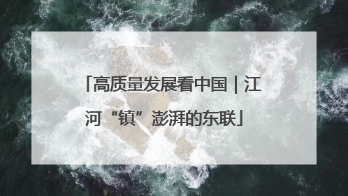 高质量发展看中国｜江河“镇”澎湃的东联