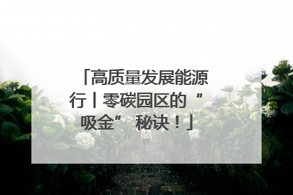 高质量发展能源行丨零碳园区的“吸金” 秘诀！