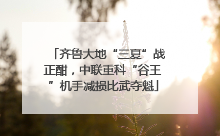 齐鲁大地“三夏”战正酣，中联重科“谷王”机手减损比武夺魁