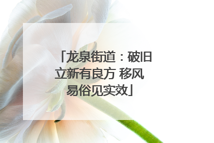 龙泉街道：破旧立新有良方 移风易俗见实效