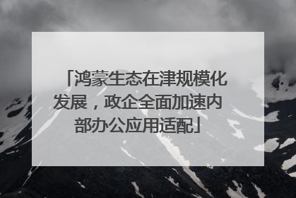 鸿蒙生态在津规模化发展，政企全面加速内部办公应用适配
