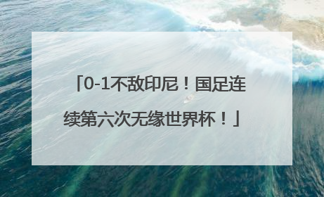 0-1不敌印尼！国足连续第六次无缘世界杯！