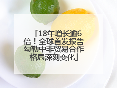 18年增长逾6倍！全球首发报告勾勒中非贸易合作格局深刻变化