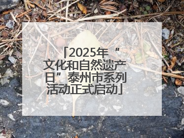 2025年“文化和自然遗产日”泰州市系列活动正式启动