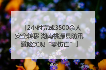2小时完成3500余人安全转移 湖南桃源县防汛避险实现“零伤亡”