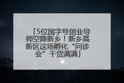 5位国字号创业导师空降新乡！新乡高新区这场孵化“问诊会”干货满满