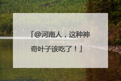 @河南人，这种神奇叶子该吃了！